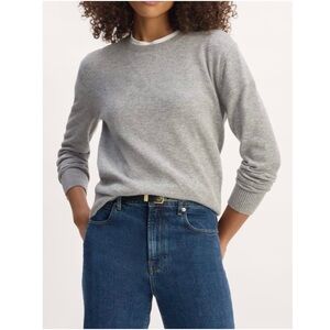 Everlane The Classic Crew in Cashmere Heather Grey Pullover Sweater Size Small